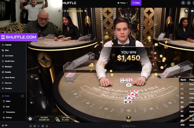 Archie x Dad on Shuffle Blackjack